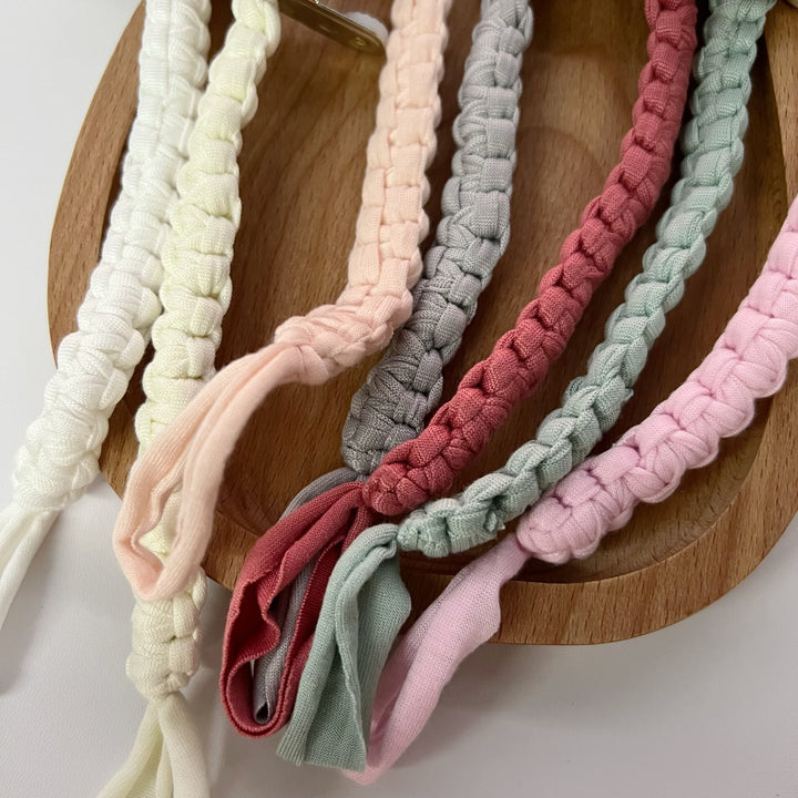 Braided Cotton Pacifier Clip with Wooden Star Safety Clamp