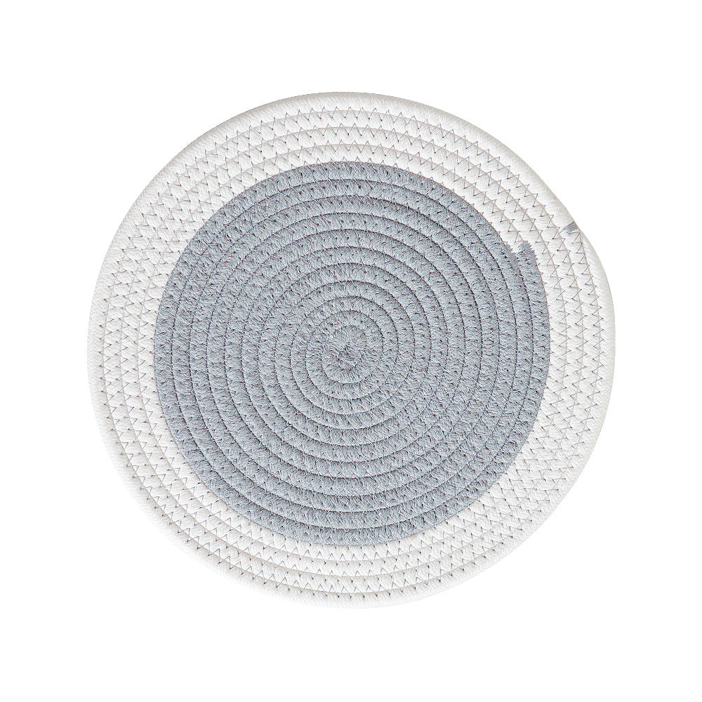 Round woven cotton braided rug for living and entrance area Kalsten