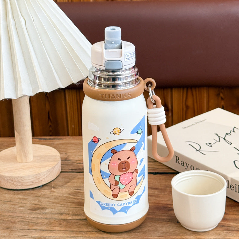 Women's insulated drinking bottle with animal design and practical carrying strap Kalsten