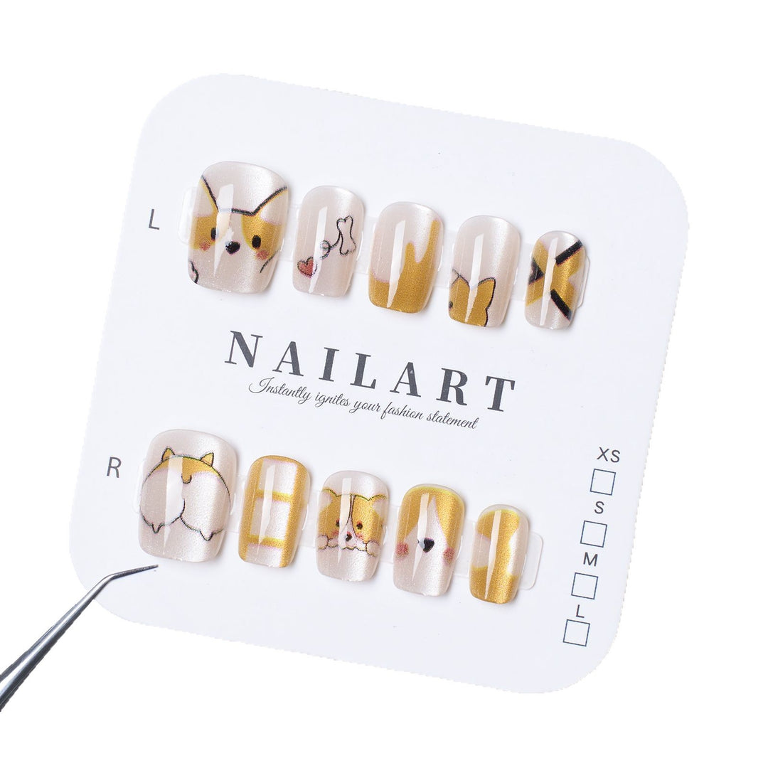 Cute Artistic Press-On Nail Set Kalsten