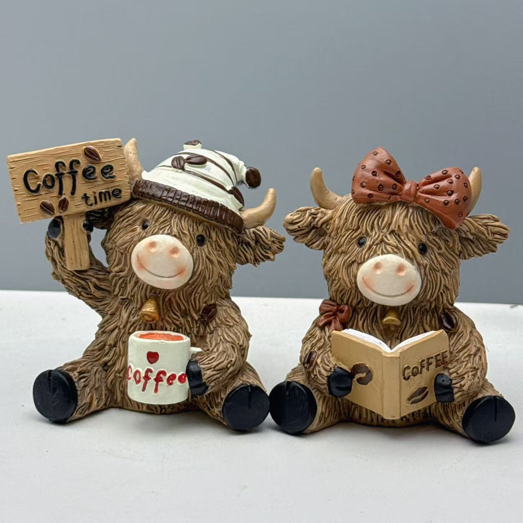 Decorative Highland Cattle Coffee Figure Kalsten