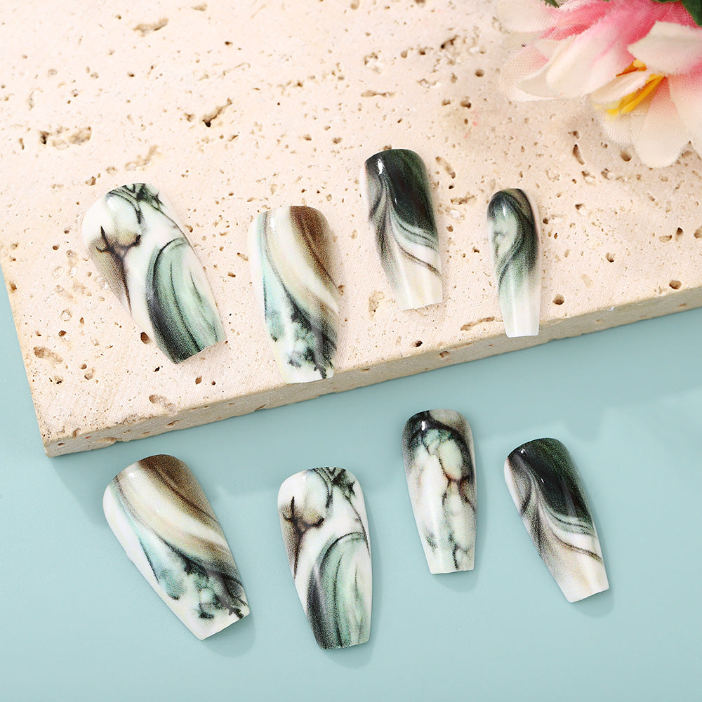 Artificial Nail Art Nails in elegant marble design Kalsten