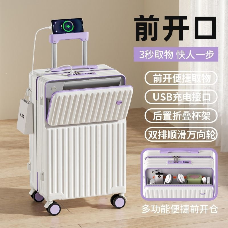 Portable Hard Shell Trolley Suitcase With USB Connection And Innovative Organizer Kalsten