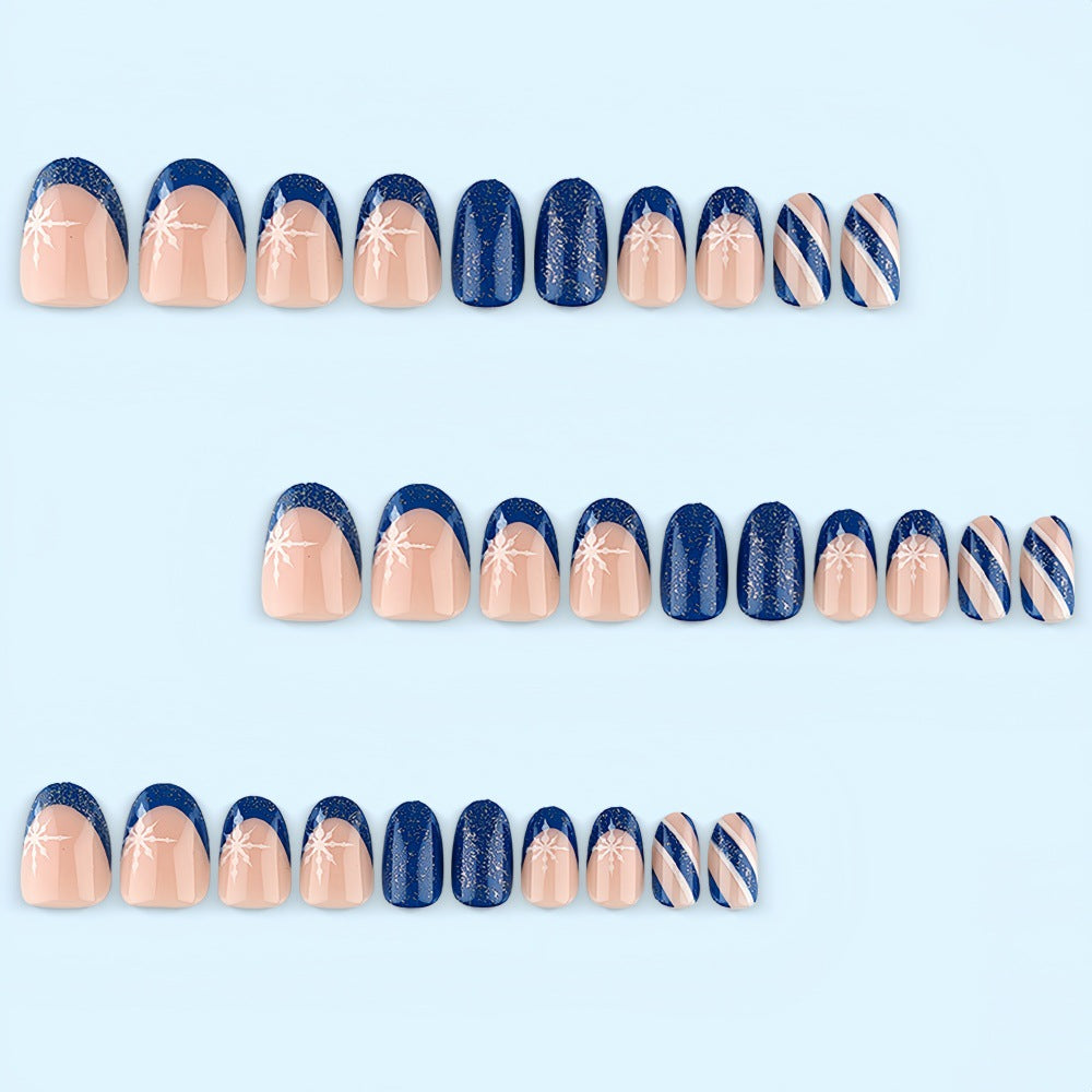 Artificial Nail Set with Glittering Winter Motifs Kalsten