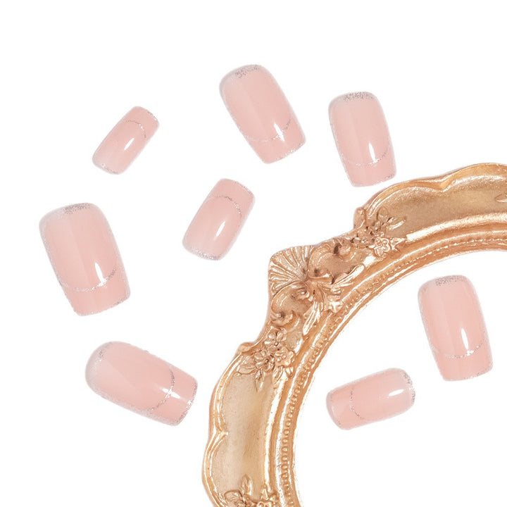 Glittering French Tip Press-On Nails Kalsten