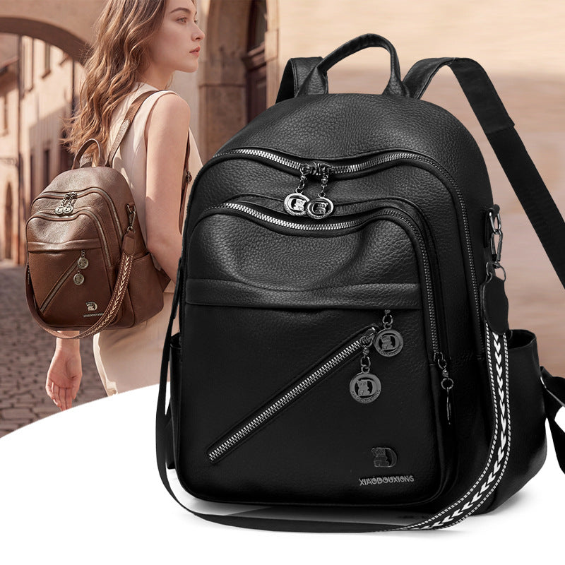 Multi-Compartment Stylish Leather Backpack Kalsten