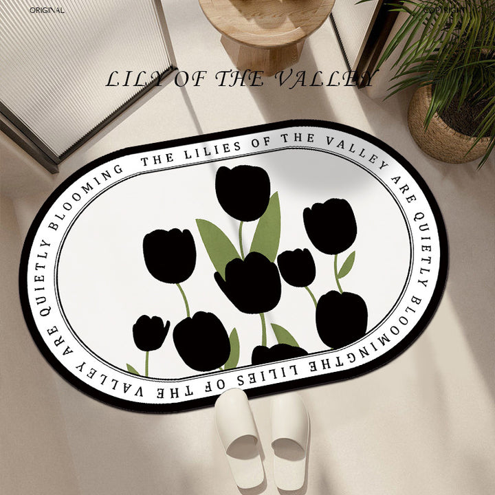 Artistic Floral Printed Area Mat