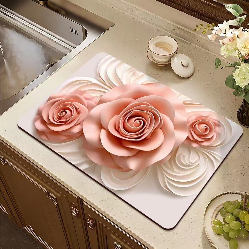 Artistic 3D Textured Kitchen Mat