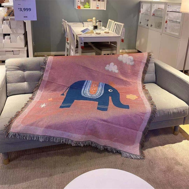Decorative Elephant-Themed Tapestry