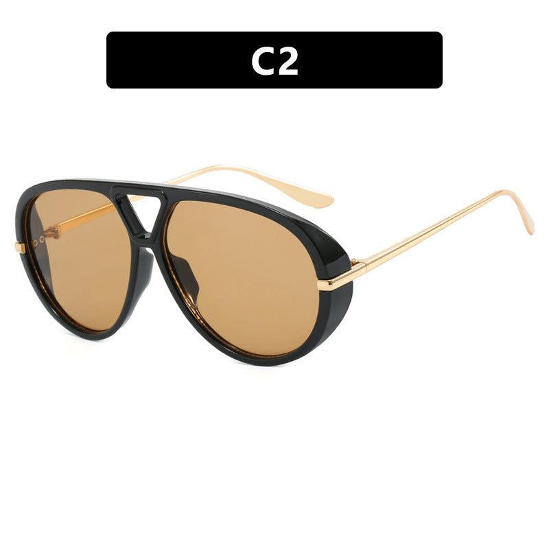 Women's oversized sunglasses with elegant plastic frame and mirrored lenses Kalsten