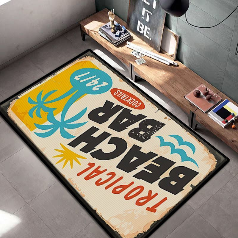 Vintage Whiskey-Themed Area Rug