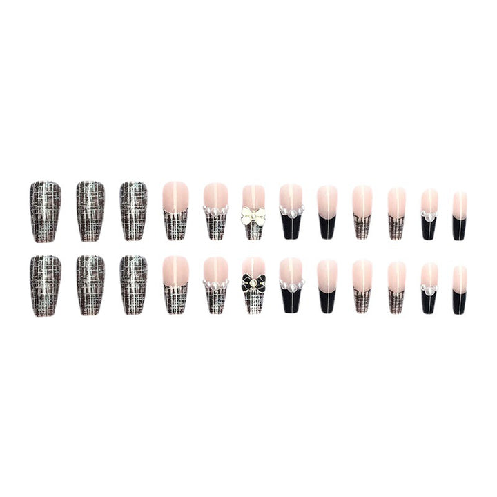 Artificial nail set with elegant pearl and flower motif Kalsten