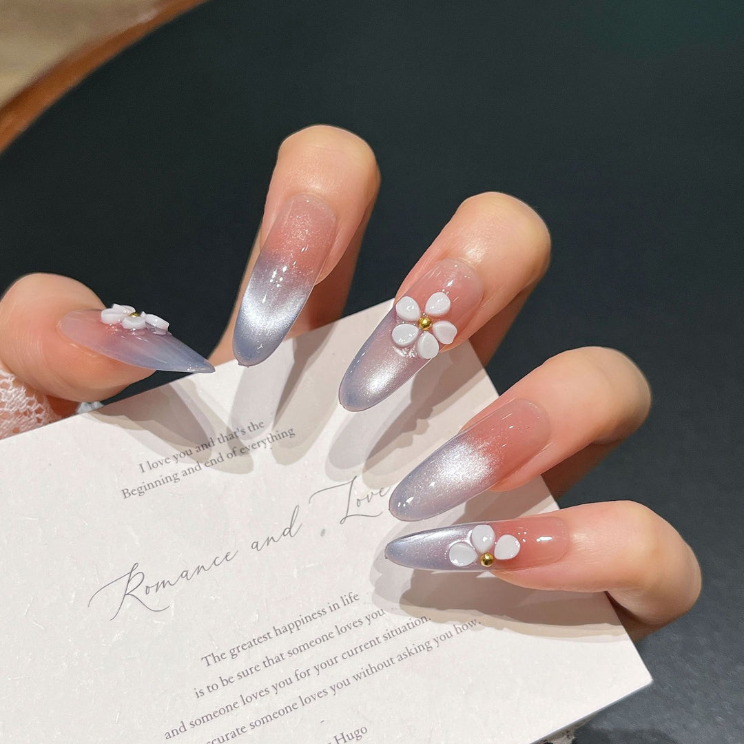 Glamorous Crystal-Studded Stiletto Press-On Nails Kalsten