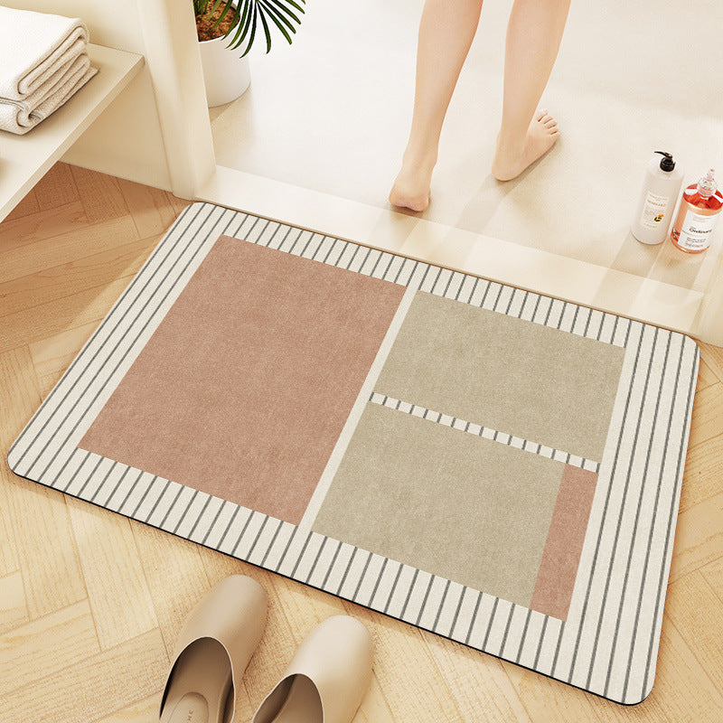Plush Geometric Bath Mat Kalsten