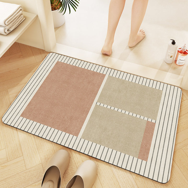 Plush Geometric Bath Mat Kalsten
