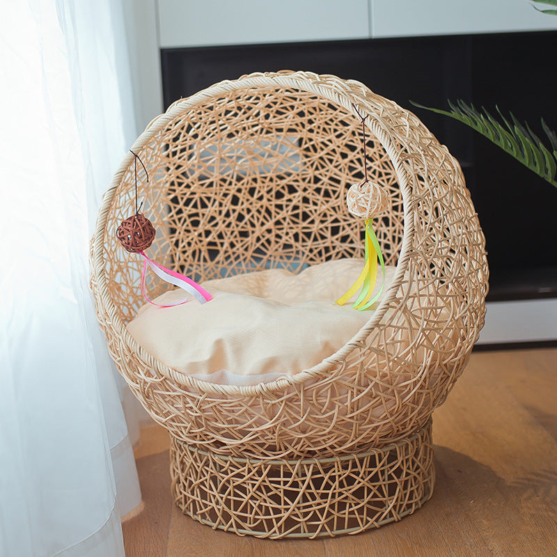 Beef Cat Bed Made of Rattan Kalsten