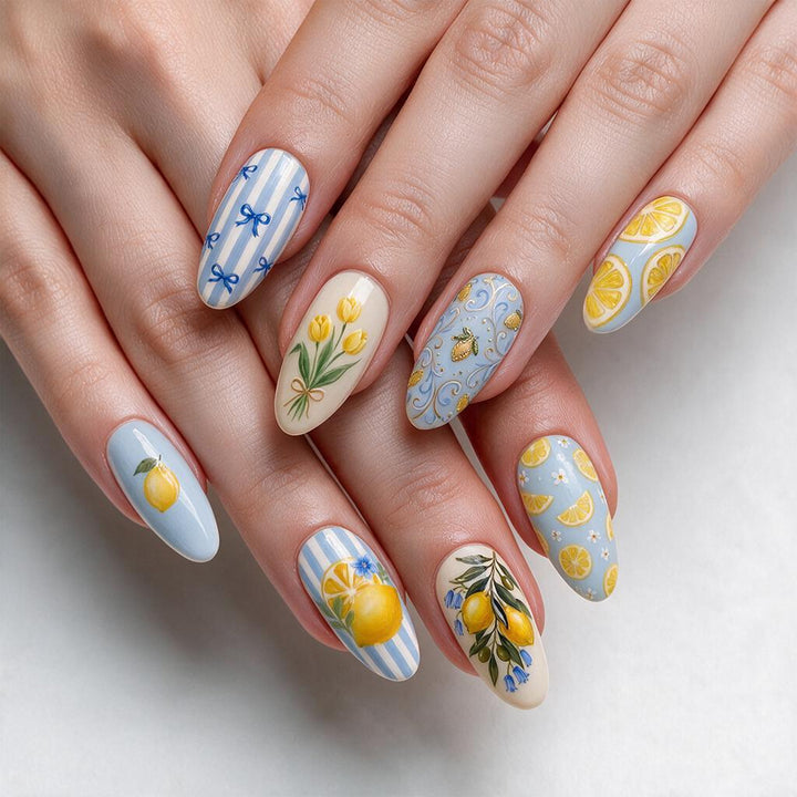 Artful nail art with fruity citrus design Kalsten