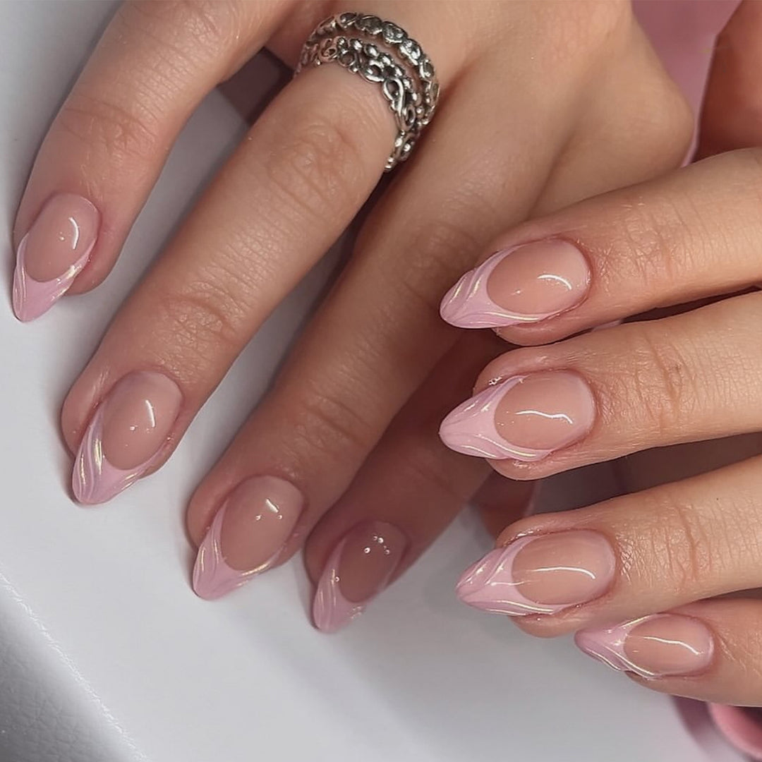 Nail art in elegant French tip design Kalsten
