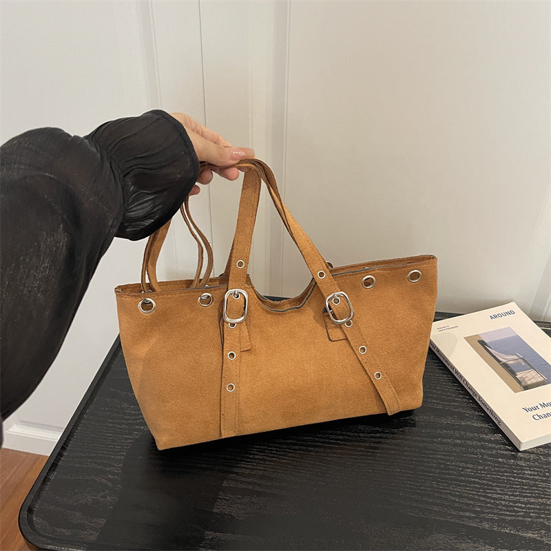 Stylish Minimalist Suede Tote Bag
