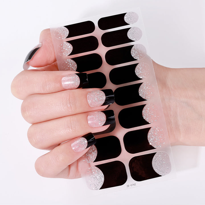 Elegant Glitter Accent Nail Wraps