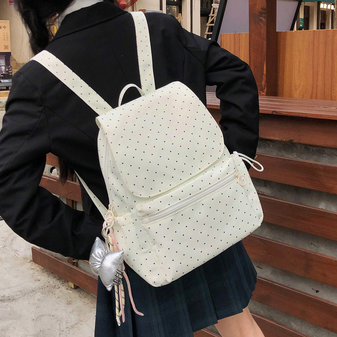 Polka Dot Patterned Backpack