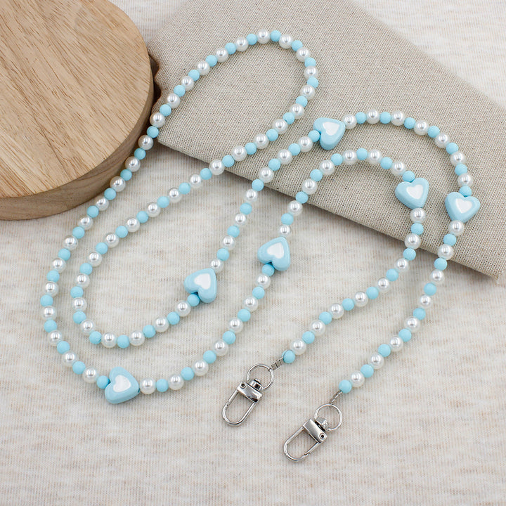 Heart-Embellished Beaded Eyewear Chain Kalsten