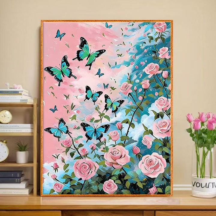 Floral Butterfly Canvas Art Print Kalsten