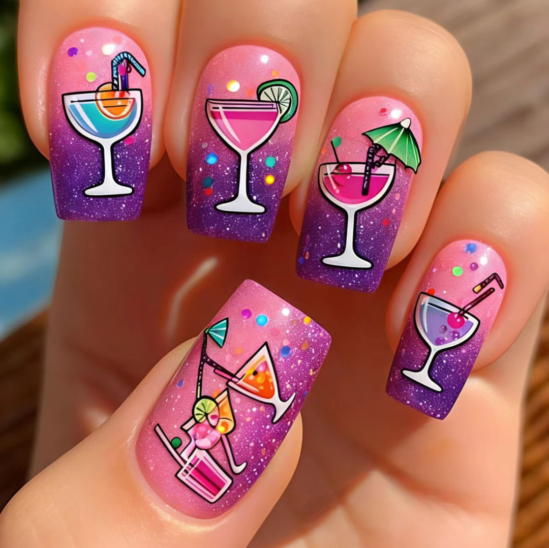 Creative Art Nails with Cheerful Cocktail Design Kalsten