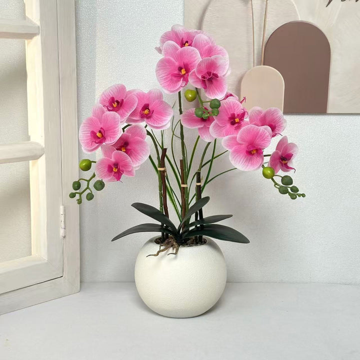Elegant Artificial Orchid Plant Arrangement for Home Decor