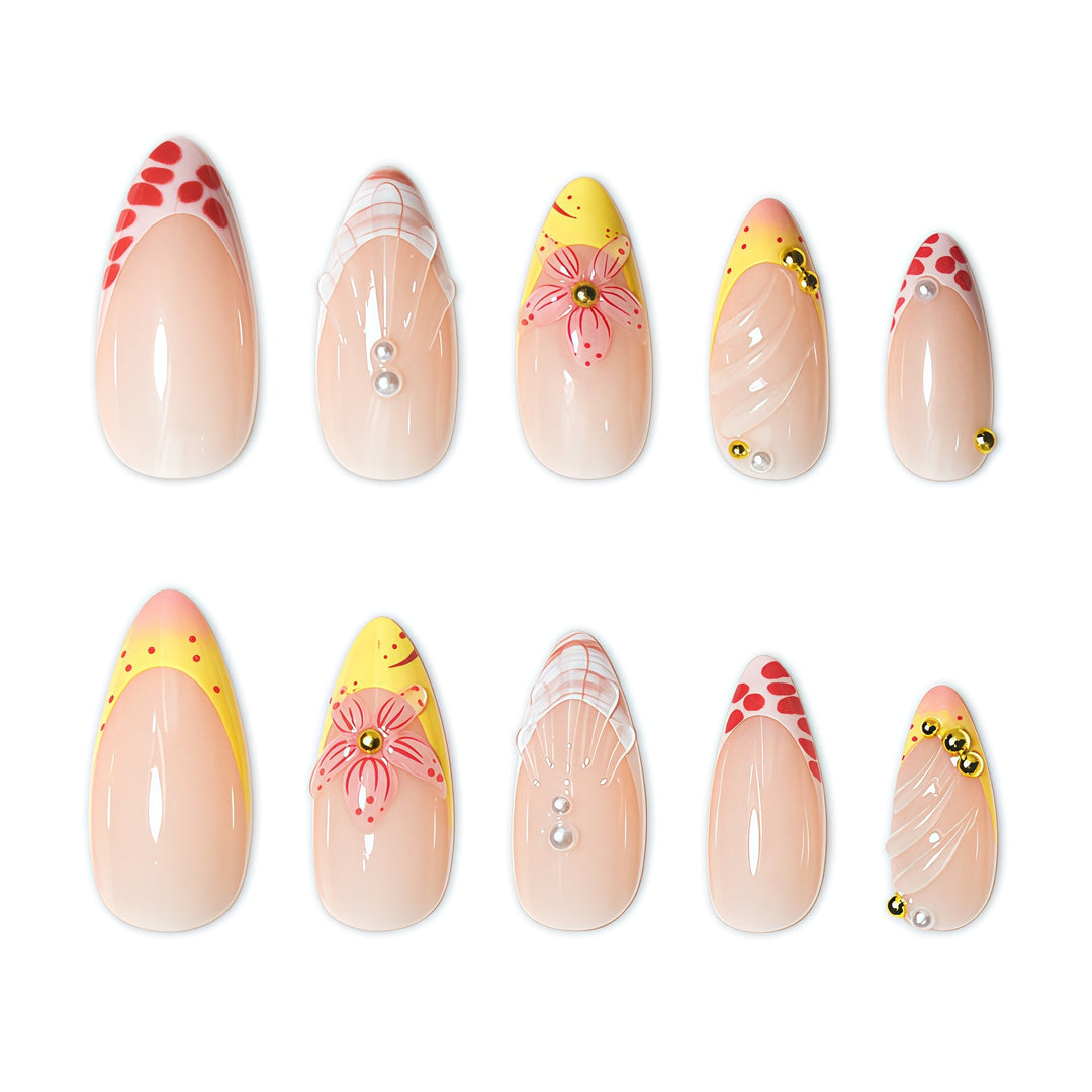 Floral-Embellished Press-On Nail Extensions Kalsten