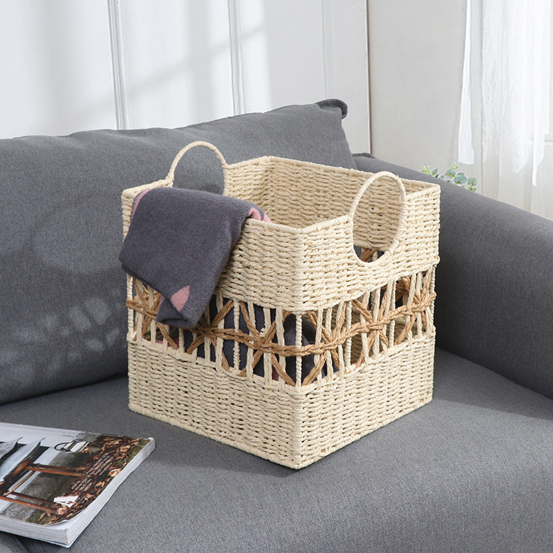 Woven Storage Basket with Handles Kalsten