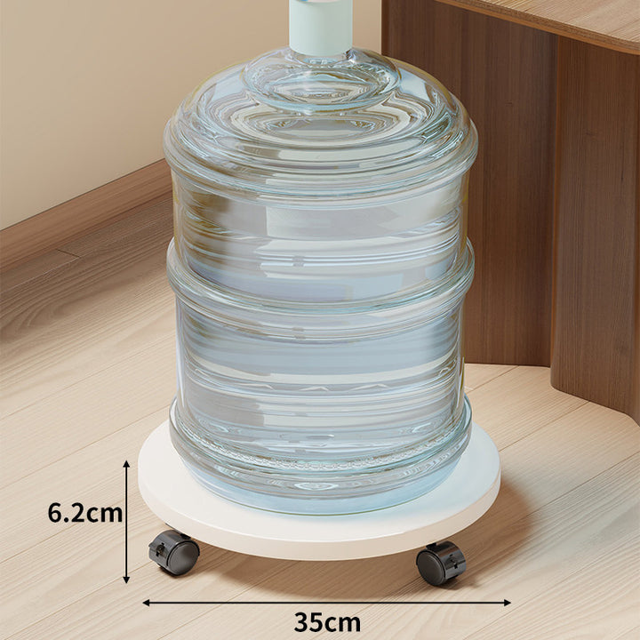 Rolling Wooden Water Jug Dolly with Swivel Casters and Low-Profile Platform