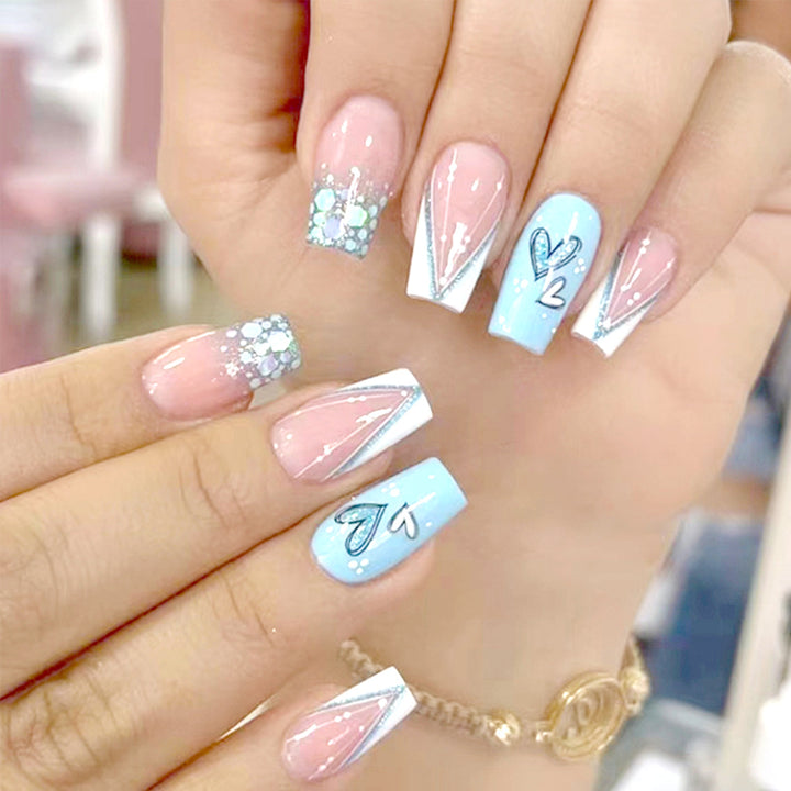 Heart-Inspired Press-On Nail Art Set Kalsten