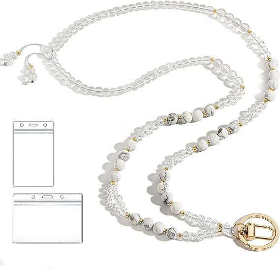 Beaded Lanyard with Retractable ID Holder Kalsten
