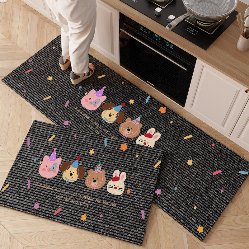 Cartoon-Themed Anti-Fatigue Kitchen Mat