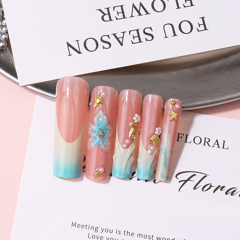 Floral Decorative Press-On Nail Set Kalsten