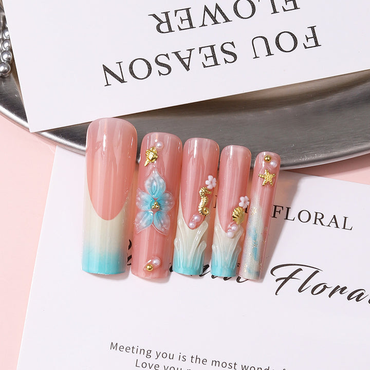 Floral Decorative Press-On Nail Set Kalsten