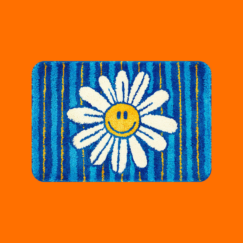 Floral Turtle-Shaped Bath Mat