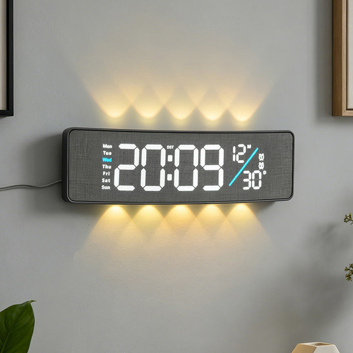 Digital display alarm clock with weekday display and temperature Kalsten