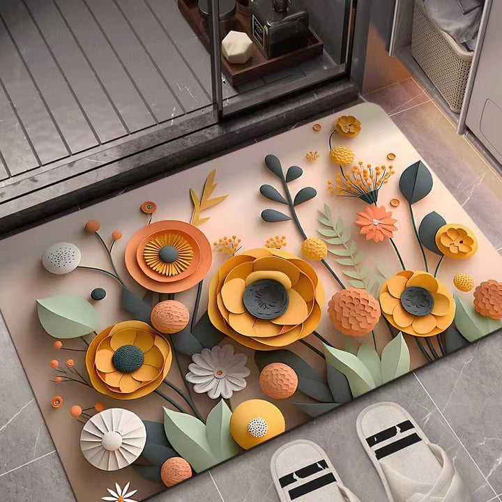 3D Textured Floral Mat Kalsten
