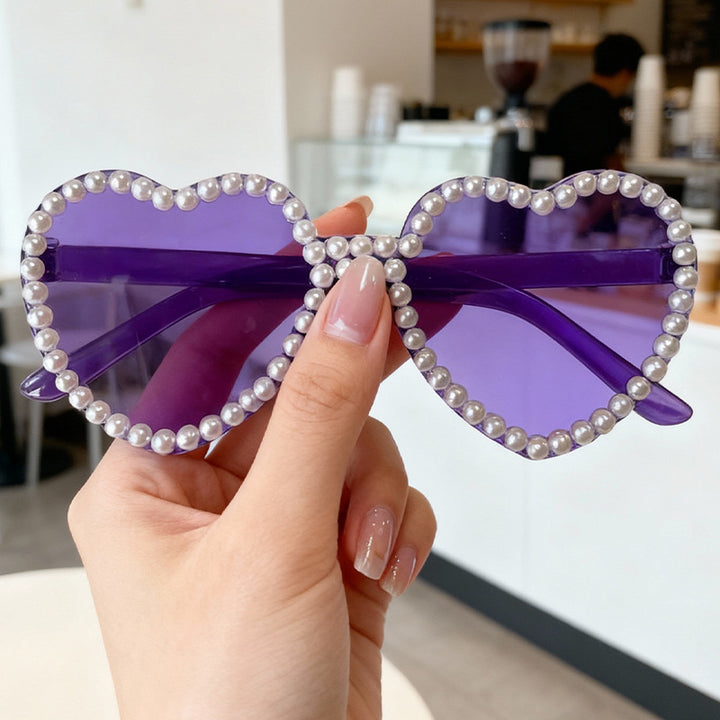 Heart-Shaped Pearl-Accent Sunglasses Kalsten