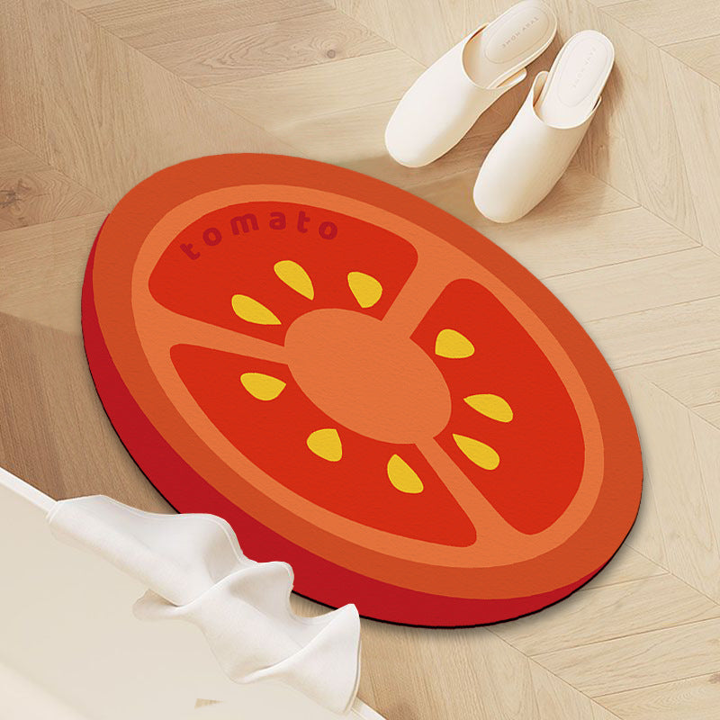 Mango-Shaped Decorative Floor Mat