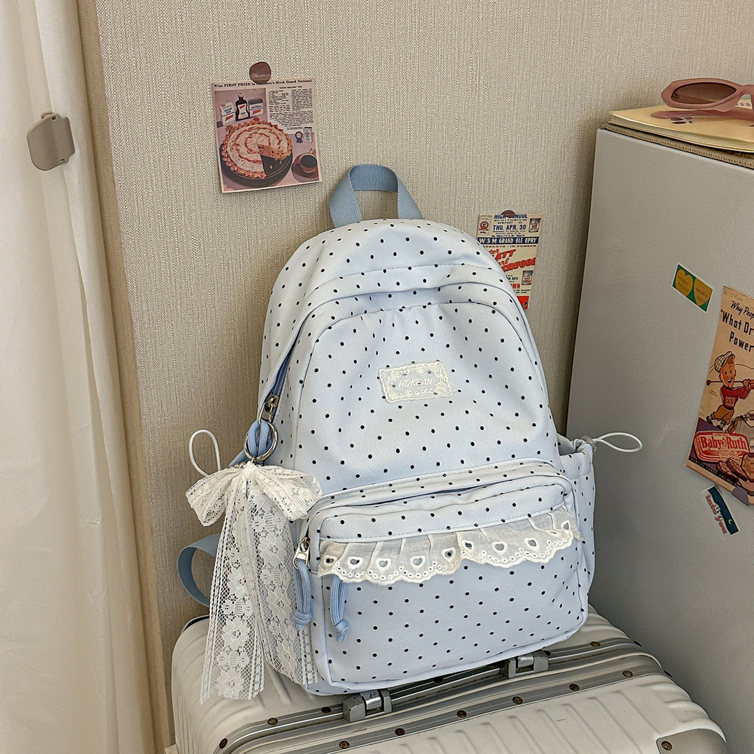 Charming Polka Dot Patterned Backpack Kalsten
