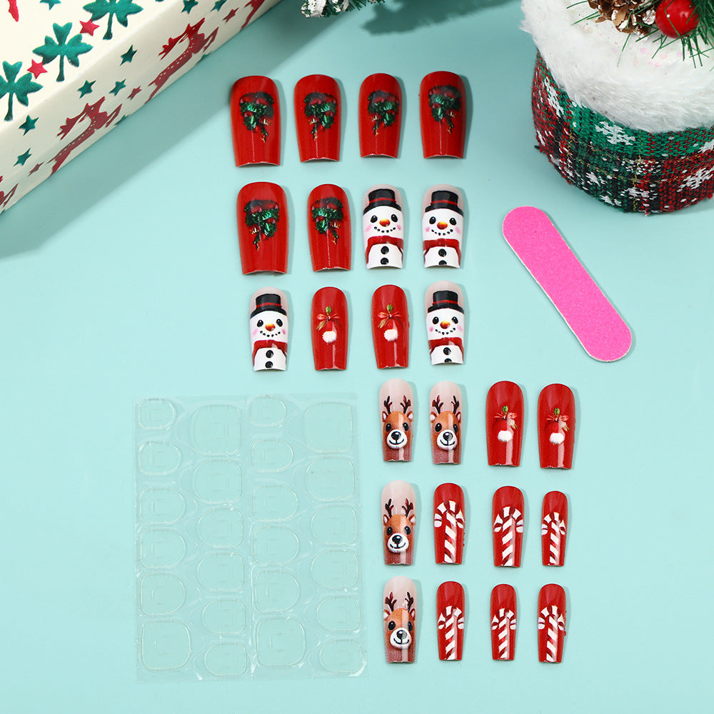 Festive artificial nails in Christmas design Kalsten