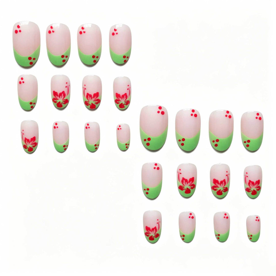 Floral Accent Nail Art Design