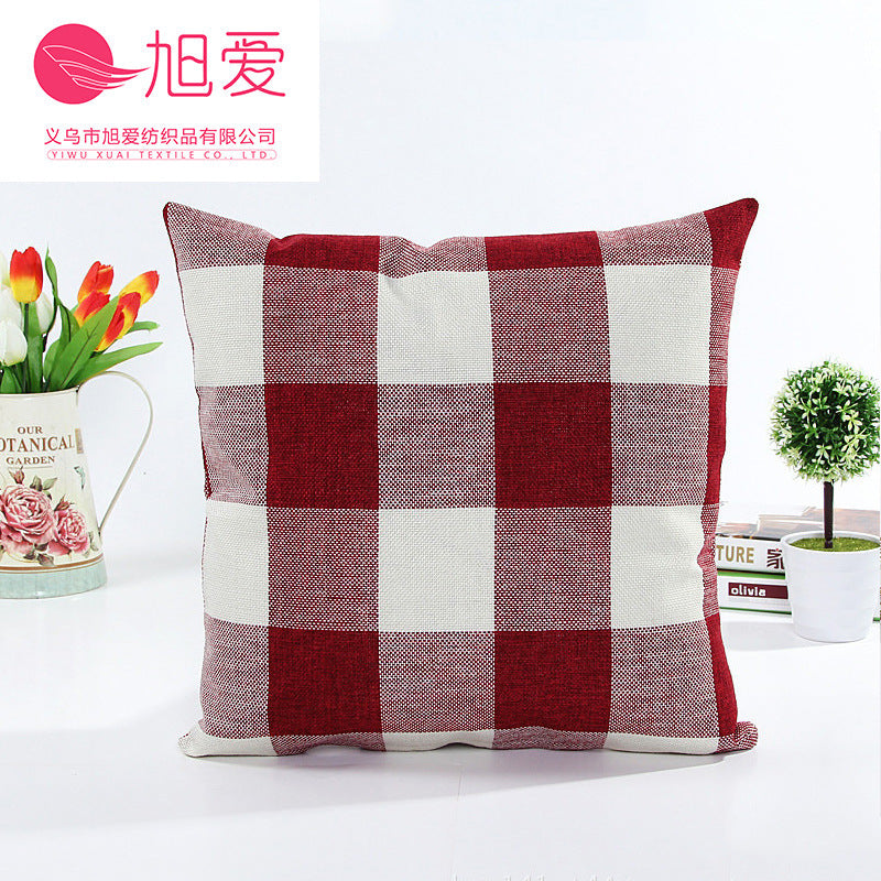 Plaid Textured Decorative Throw Pillow
