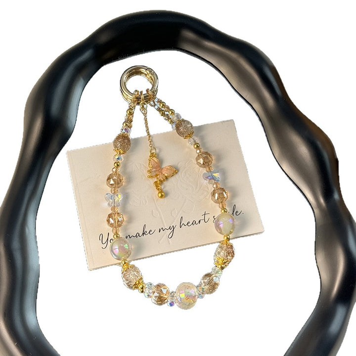 Elegant Butterfly Charm Beaded Keychain Kalsten