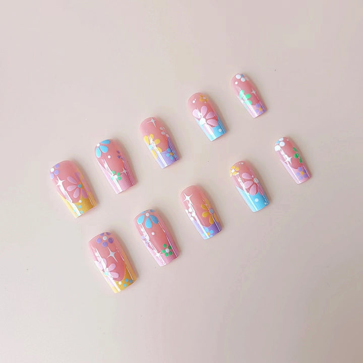 Artificial nail tips with floral designs Kalsten