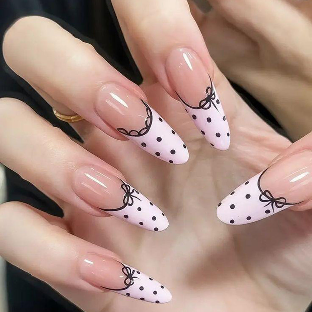 Artificial nail tips with bow pattern Kalsten