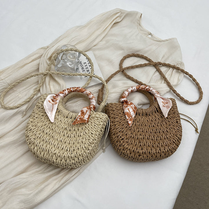 Handcrafted Woven Straw Shoulder Bag